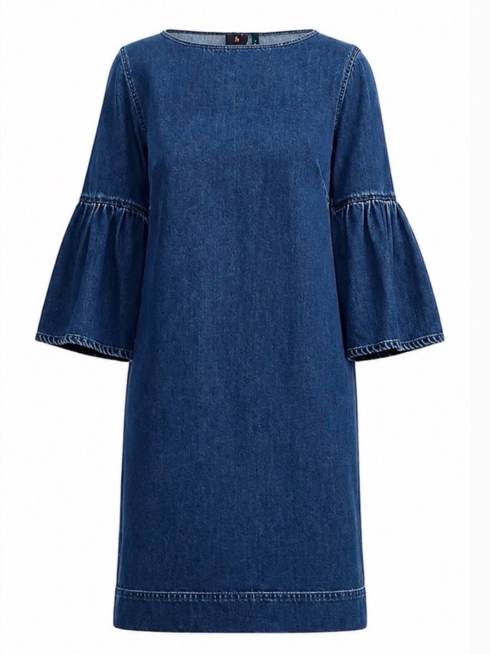 Lauren Ralph Lauren denim Bell-Sleeve Shift Dress Sz 8